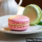 제조사별 마카롱 비교 - **Prompt:** A close-up, high-definition photograph of a single, perfectly crafted macaron. The macar...